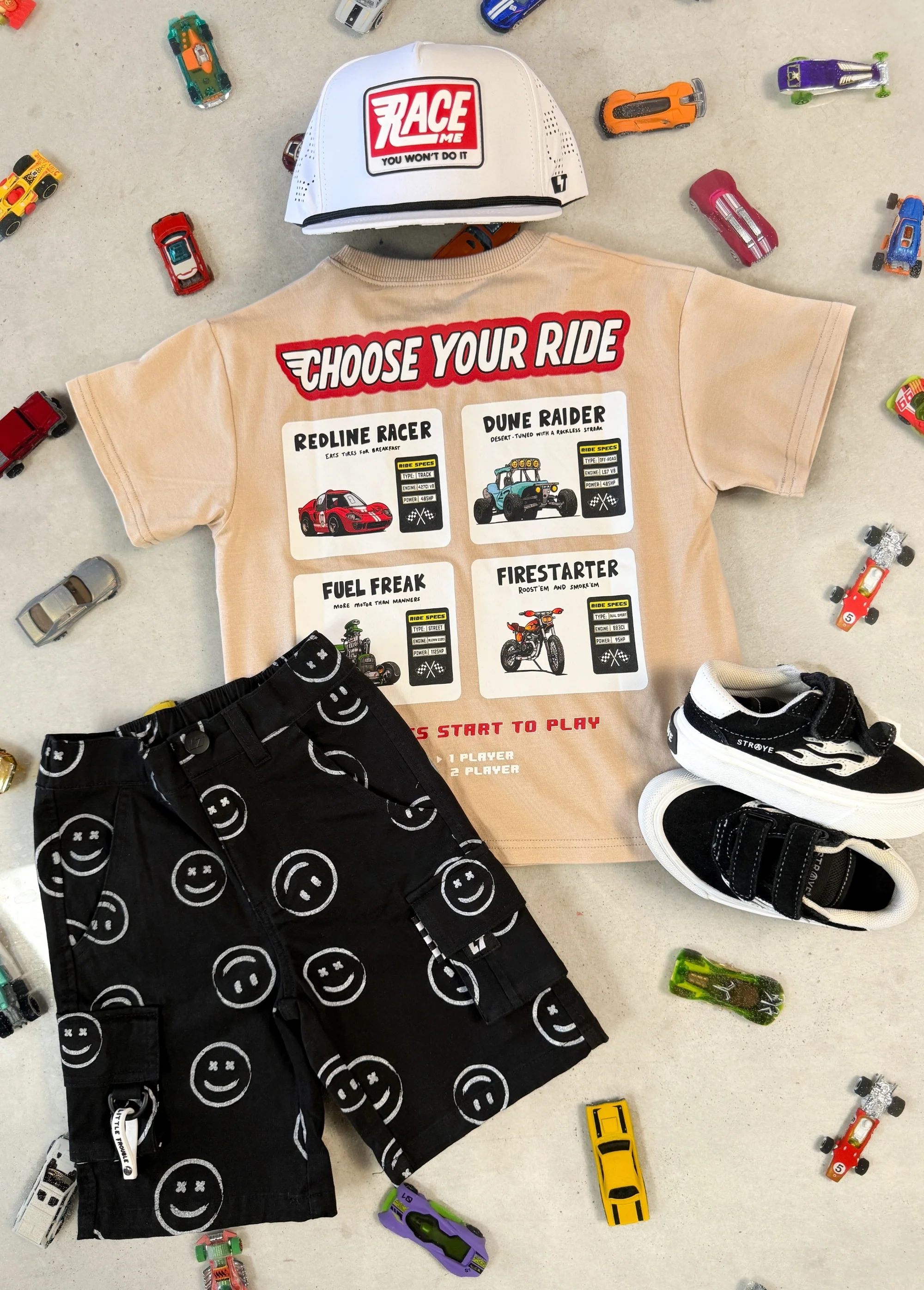 Black Smiley Cargo Shorts - Image 3
