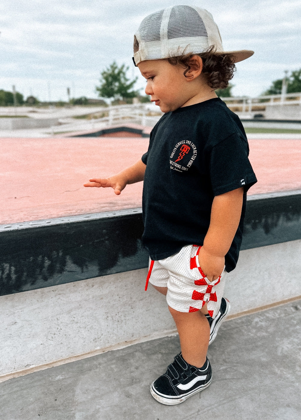 Red Checker Courtside Shorts - Image 4