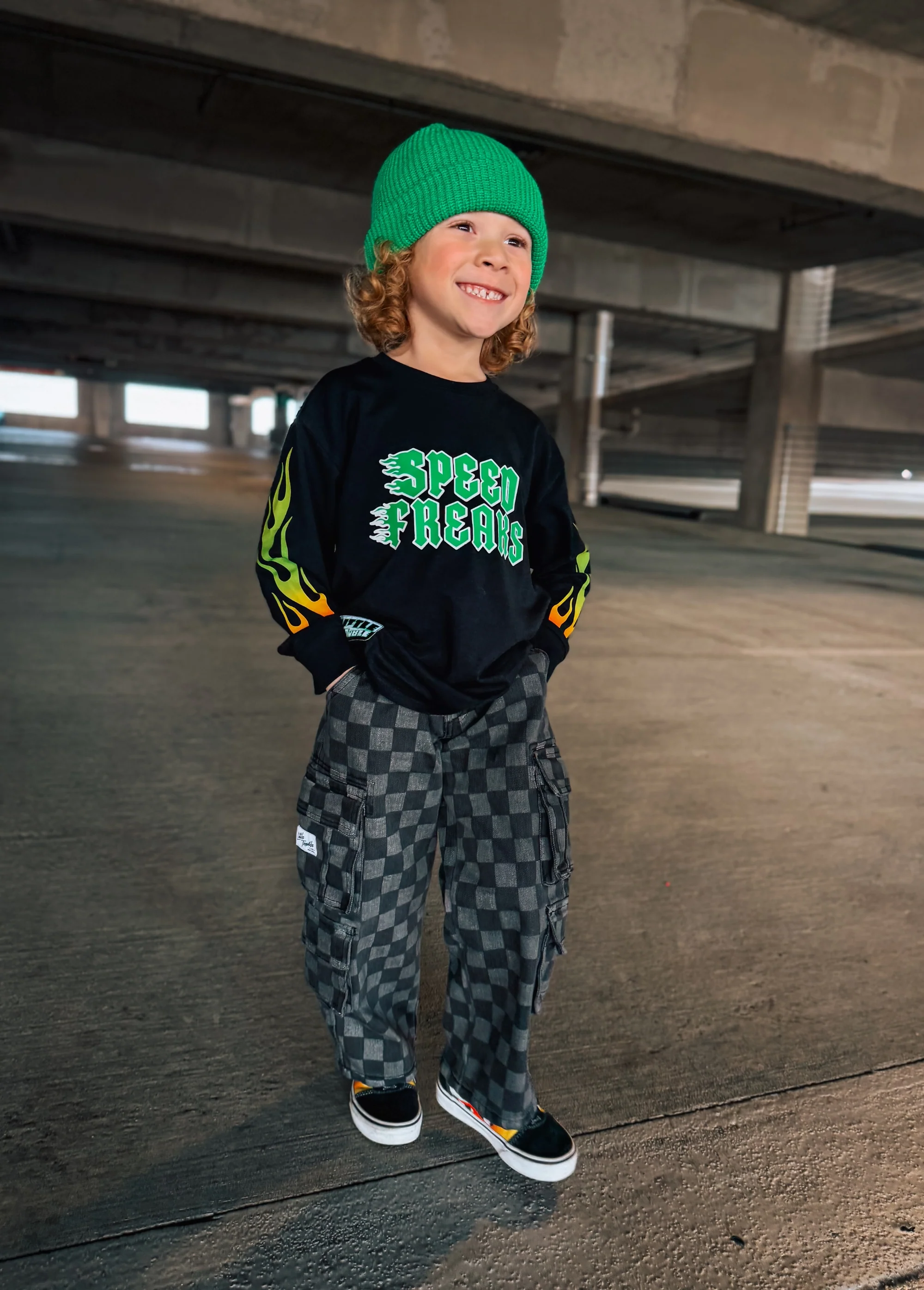 Checkered Baggy Black Jeans - Image 4