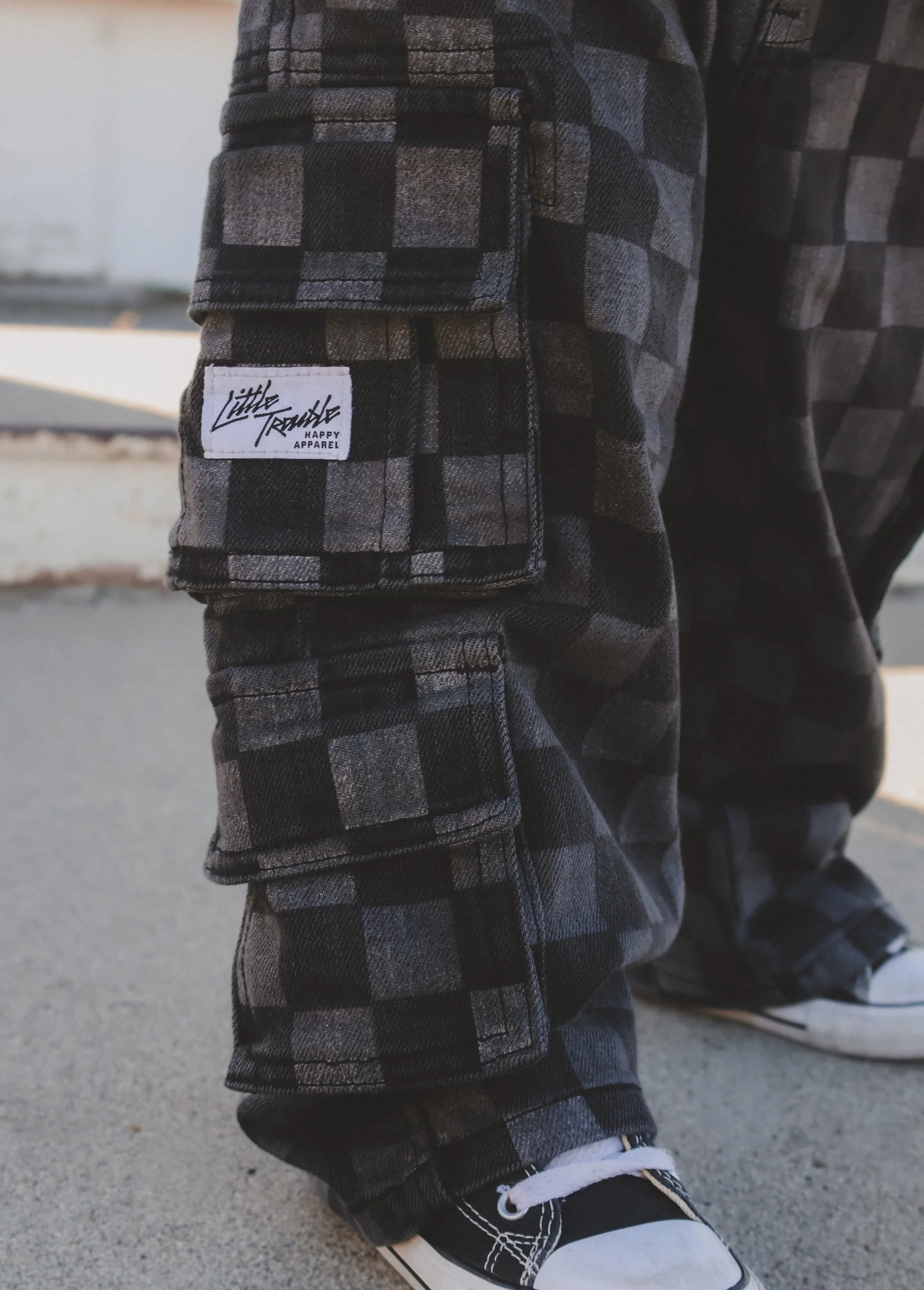 Checkered Baggy Black Jeans - Image 5