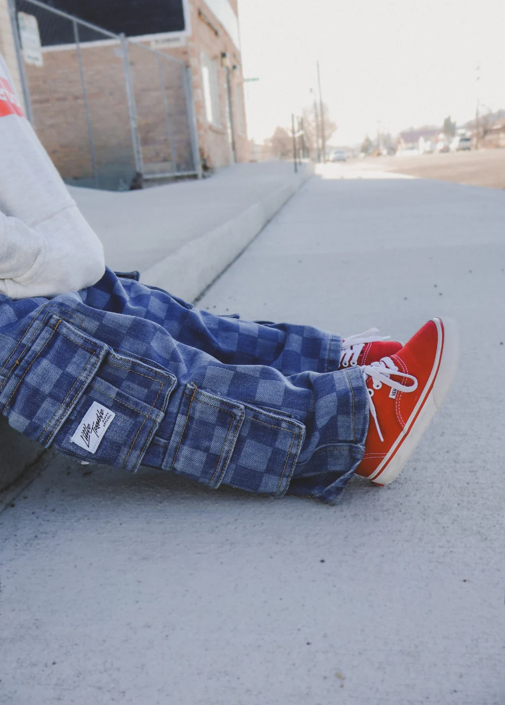 Checkered Baggy Blue Jeans - Image 5
