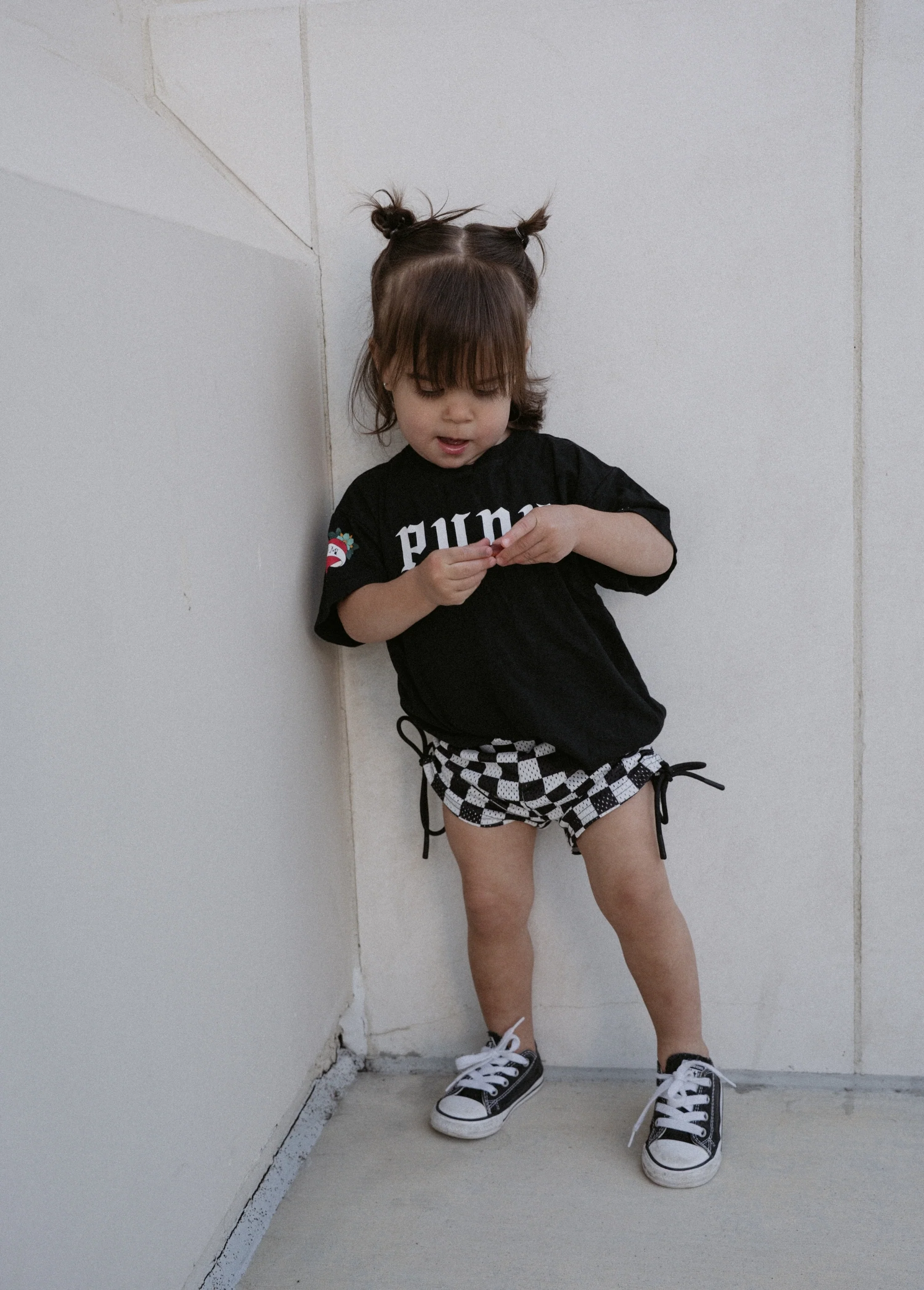 Checkered Girls Mesh Shorts - Image 5