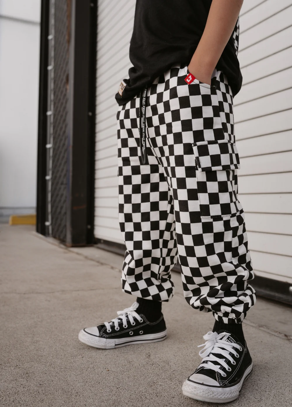 Checkered Cargo Sweatpants - Image 4