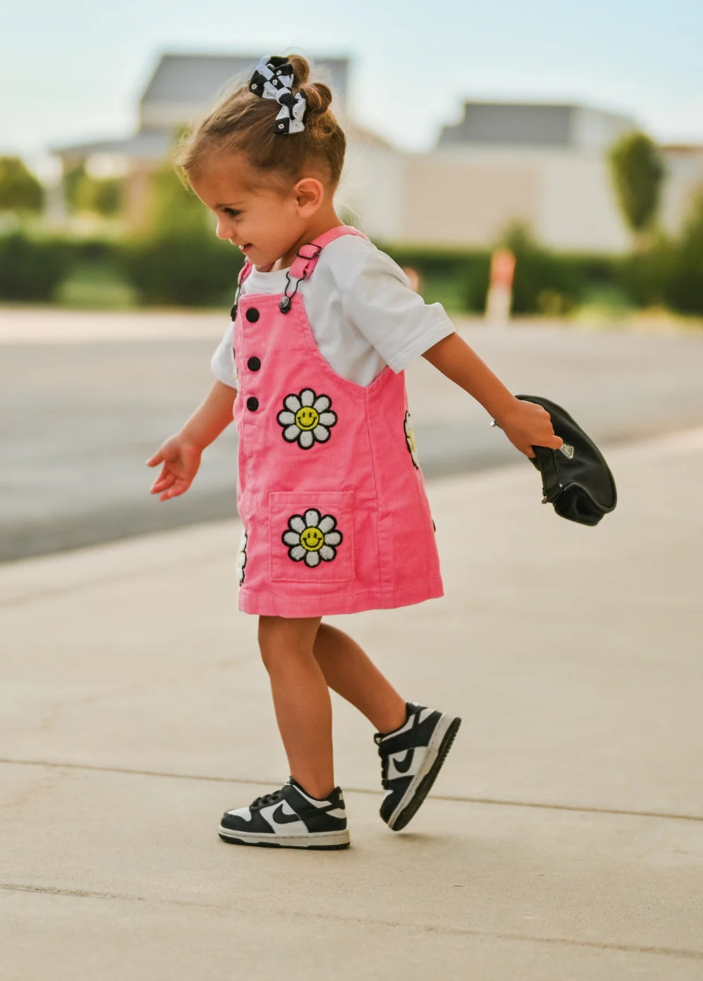 Little Bloomer Pink Corduroy Dress - Image 7