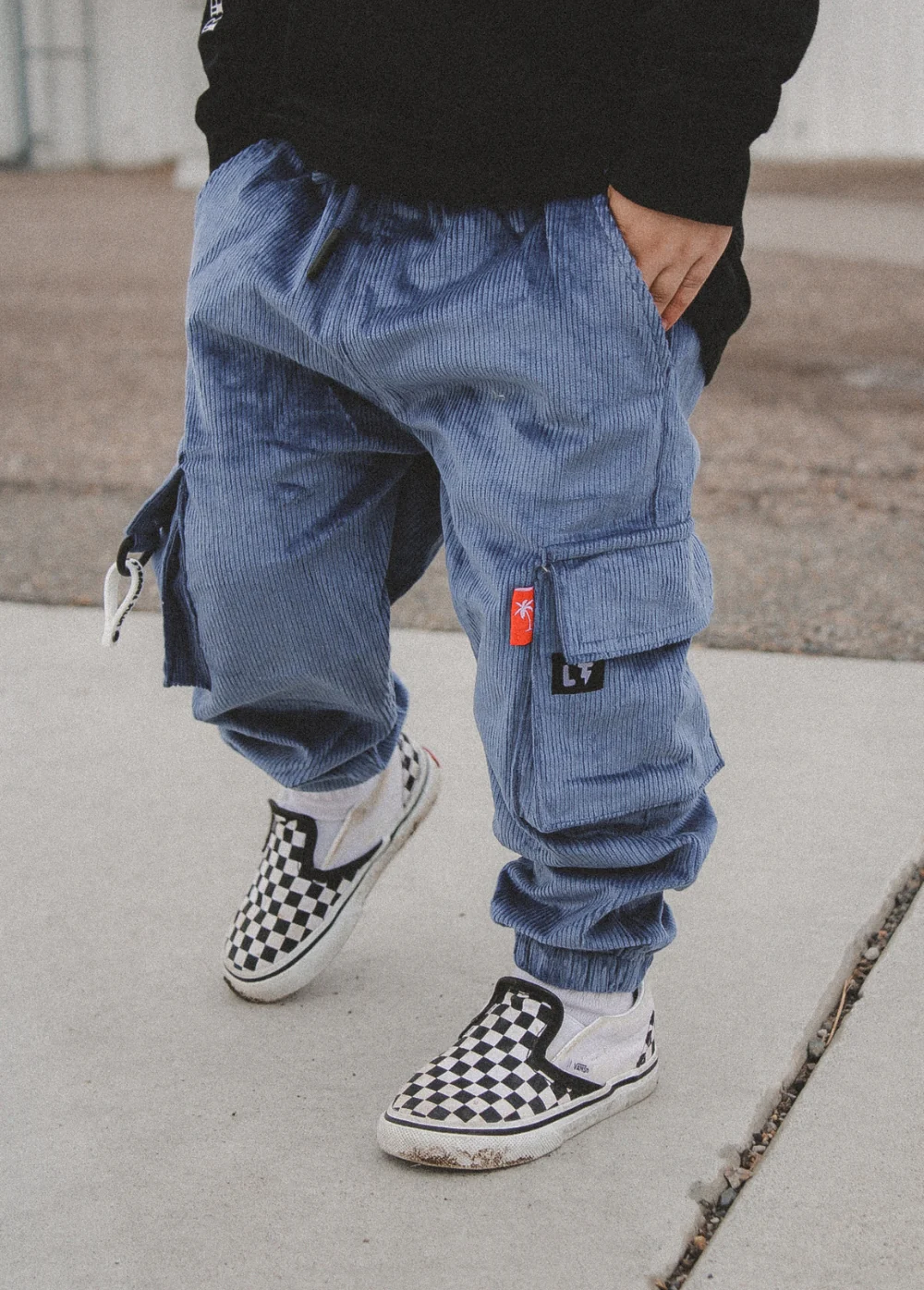 Dusty Blue Cord Cargos - Image 3