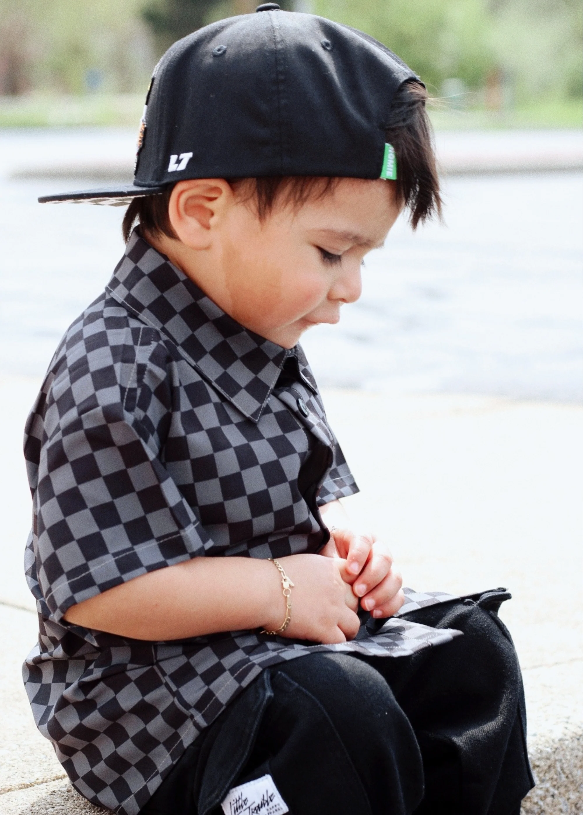 Grey Checkered Button-Up - Image 5