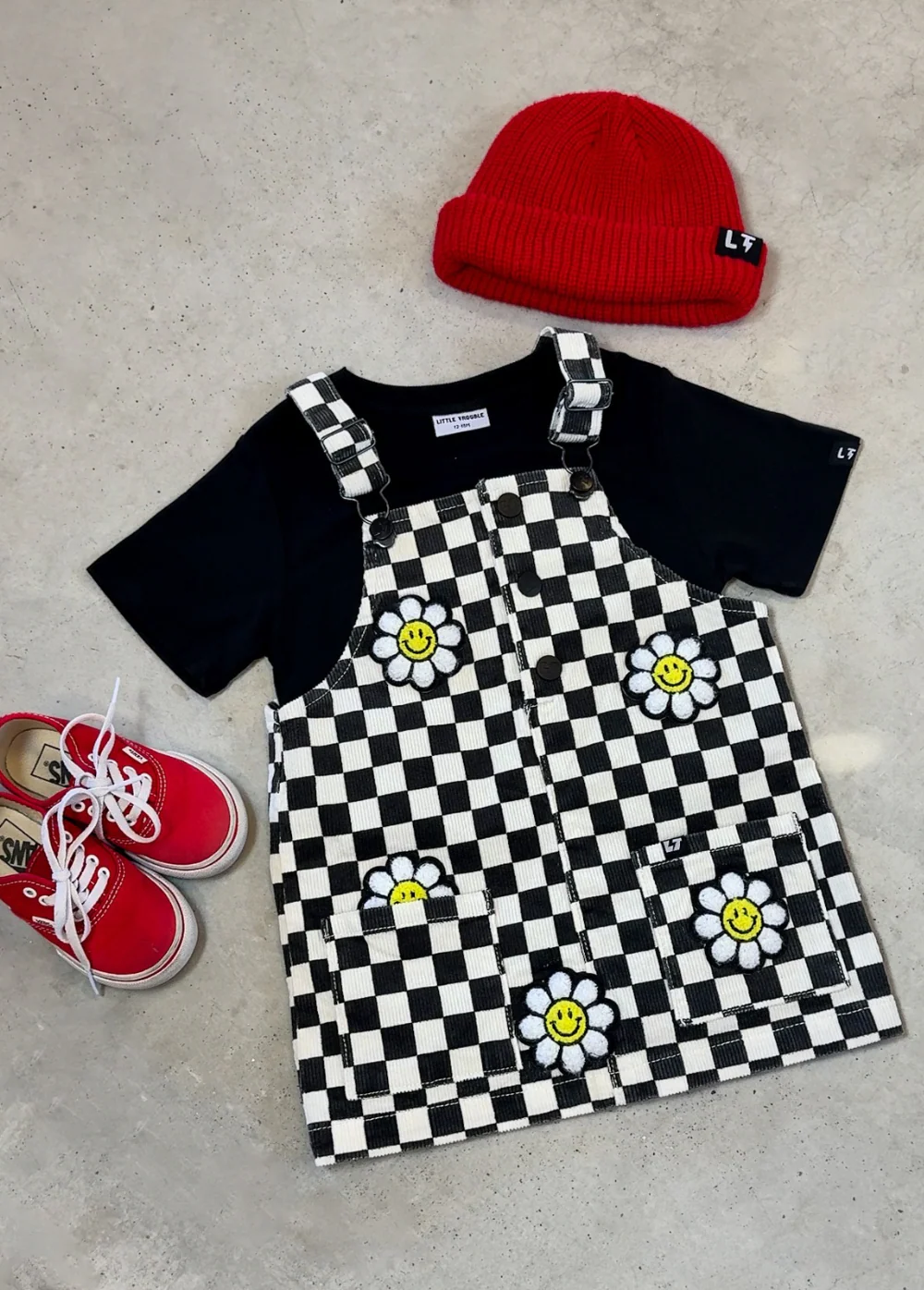 Little Bloomer Checker Corduroy Dress - Image 3