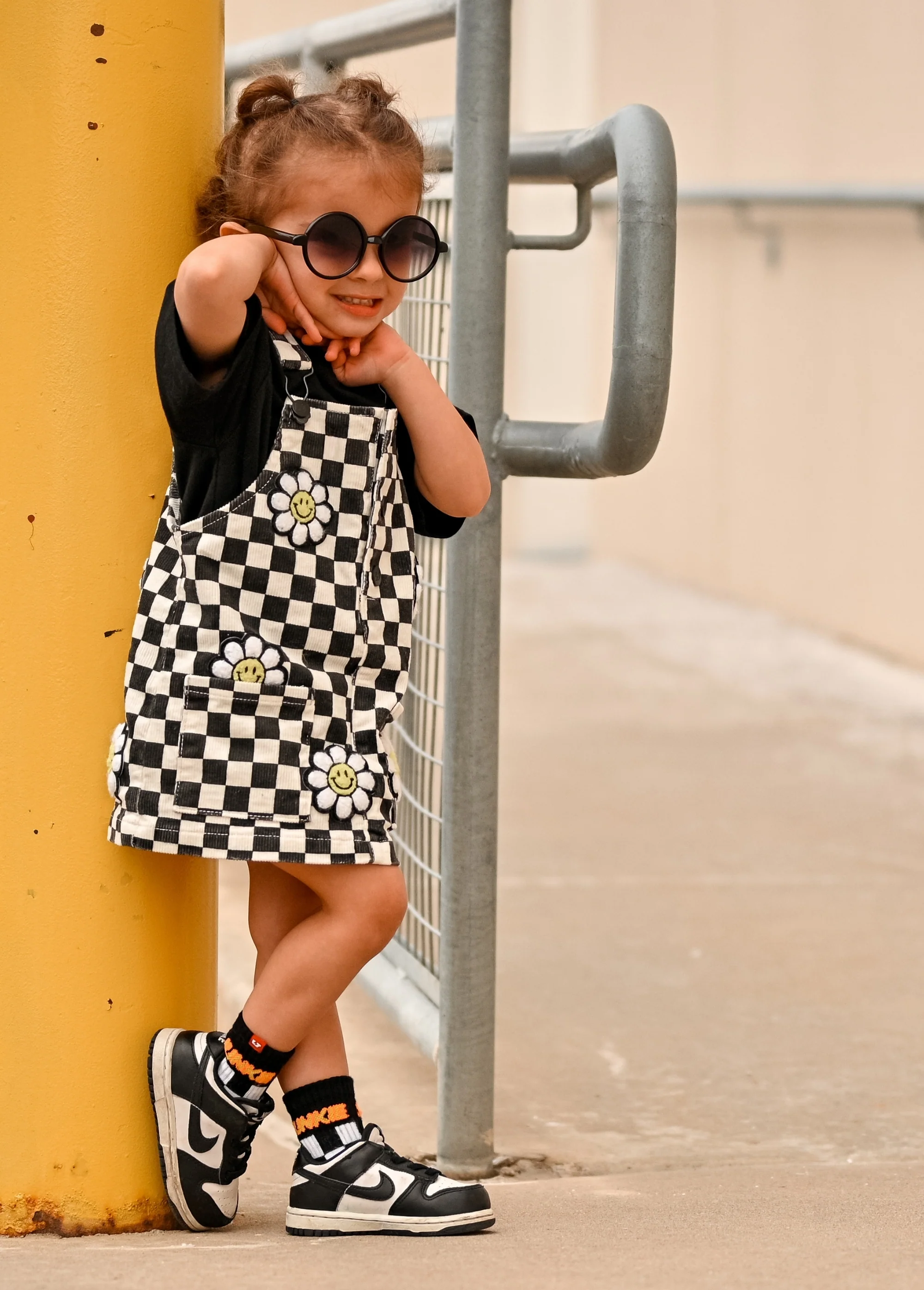 Little Bloomer Checker Corduroy Dress - Image 4