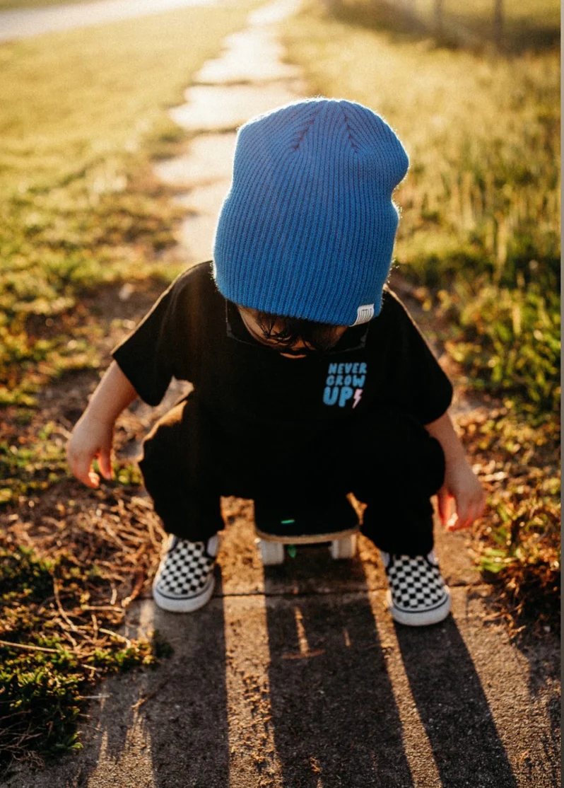 Never Grow Up T-Shirt Blue - Image 3
