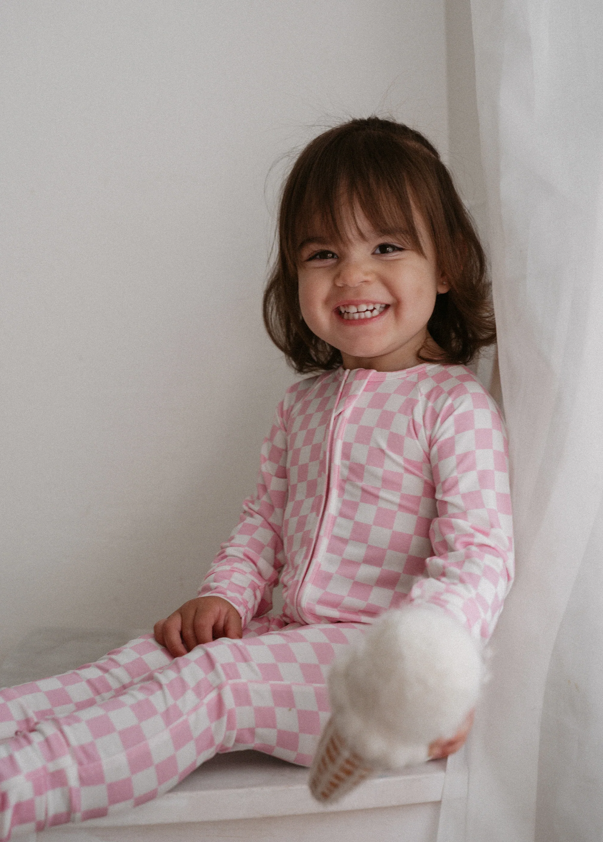 Pink Checkered Bamboo Jammies - Image 3