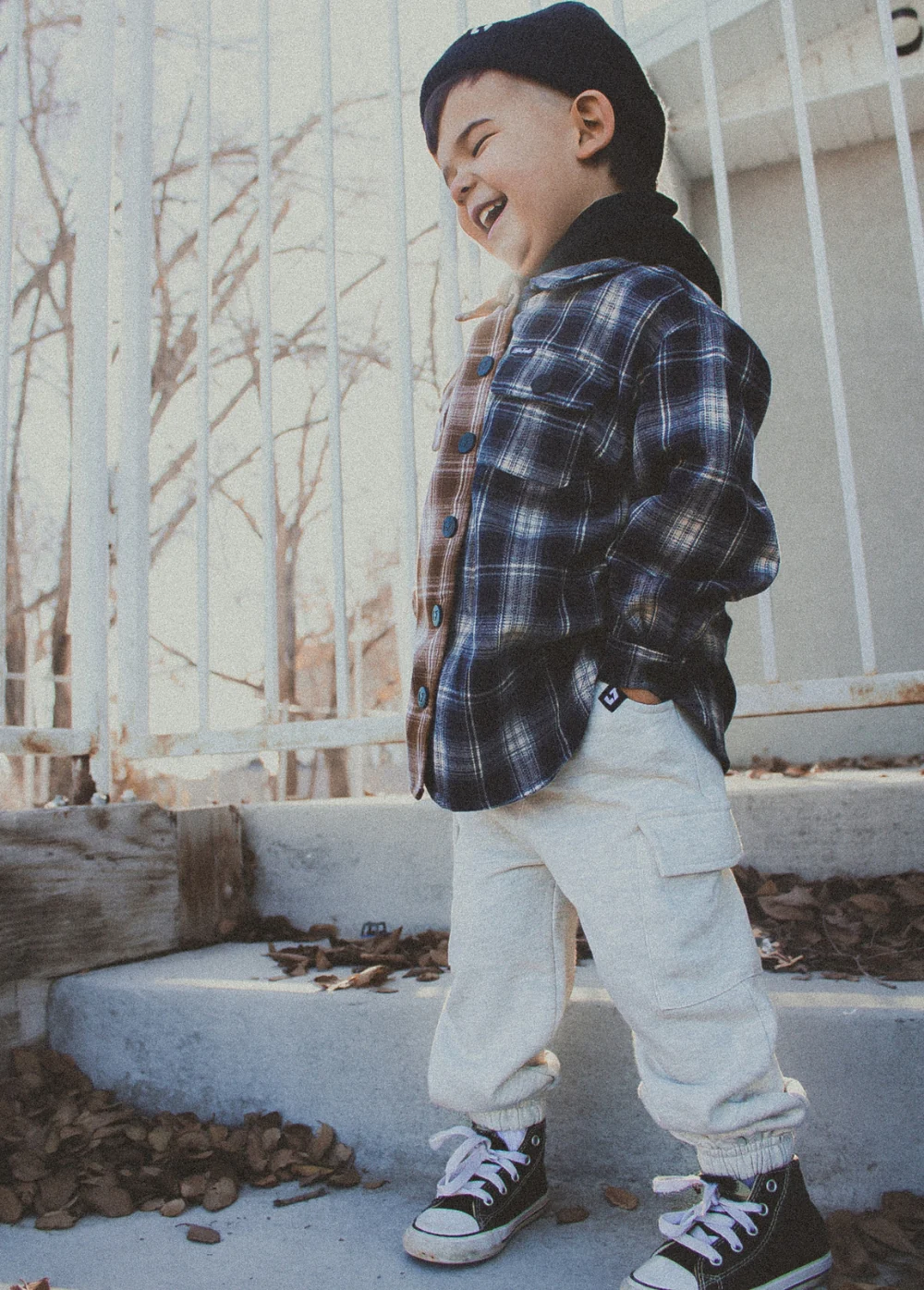 Two-Tone Flannel Navy/Brown - Image 5